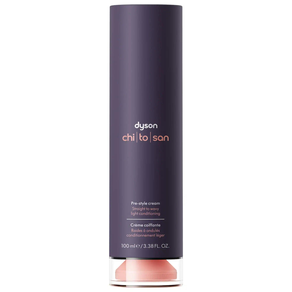 Dyson Chitosan Pre-Styling Hair Cream for Flexible Hold - Enhances Shine, Reduces Frizz Dyson Hair Cream for Flexible Hold & Shine Dyson hair cream, pre-styling hair cream, flexible hold hair styling, chitosan hair product, botanical oils hair care, hair styling products, hair care, Dyson hair products, long-lasting hold, frizz reduction, nourishing hair products, sustainable hair care, non-allergenic hair products, argan oil, grapeseed oil, straight hair, wavy hair, curly hair, coily hair, fine hair, mediu