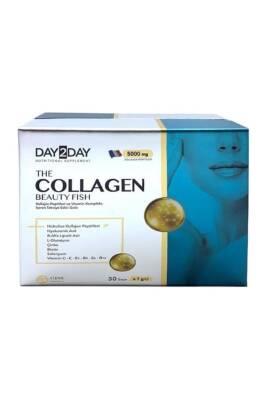 Day2Day The Collagen Beauty Fish Kollajen 30 Saşe x 7 gr - Halal Collagen Supplement for Anti-Aging and Skin Health Day2Day Collagen Beauty Supplement - Anti-Aging & Skin Health collagen supplement, beauty supplement, halal collagen, gluten-free beauty product, anti-aging supplement, skin health, collagen peptides, R-alpha lipoic acid, glutathione, hyaluronic acid, cherry flavor, dietary supplement, beauty product, skincare, wellness