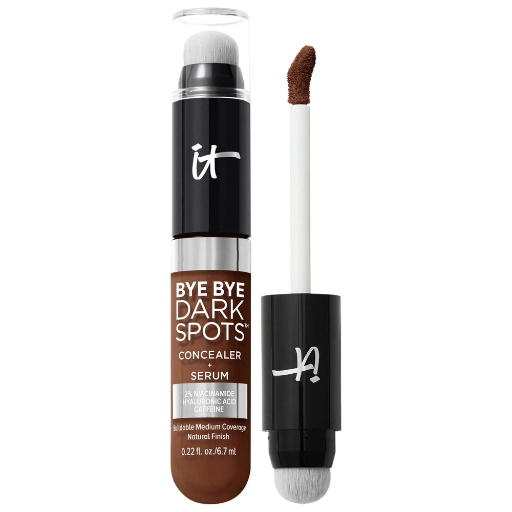 Bye Bye Dark Spots - Niacinamide Concealer + Serum with Hyaluronic Acid & Caffeine for Dark Spots Treatment, Vegan Makeup Niacinamide Concealer + Serum for Dark Spots - Vegan & Natural Niacinamide Concealer, Hyaluronic Acid Serum, Dark Spots Treatment, Vegan Makeup, Sensitive Skin Concealer, Natural Coverage, Buildable Concealer, Skincare Makeup, Hyperpigmentation Solution, Even Skin Tone, Brightening Concealer, Creamy Concealer, Lightweight Makeup, Paraben-Free, Mineral Oil-Free, Cruelty-Free, Makeup for S