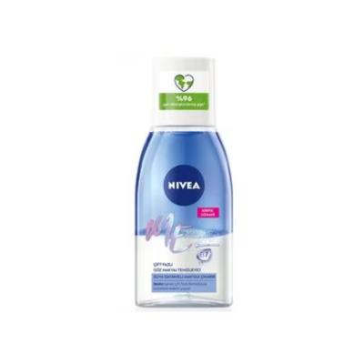 nivea-eye-makeup-remover-bottle, nivea-eye-makeup-remover-application Nivea Eye Makeup Remover - Dual Action | 4.2 fl oz Nivea Eye Makeup Remover - Dual Action | 4.2 fl oz nivea, eye-makeup-remover, dual-action, biotin, contact-lens-safe, waterproof, gentle-cleanser, all-skin-types, makeup-removal, ai-generated