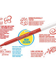 Carioca Washable Markers or Coloring Pens - 50 Unit Pack - Italy Made Carioca Washable Markers - 50 Unit Pack washable markers, coloring pens for children, Italy-made art supplies, bulk art supplies, safe coloring tools, art supplies, children's coloring, classroom essentials, washable ink, ventilated cap, fine tip markers