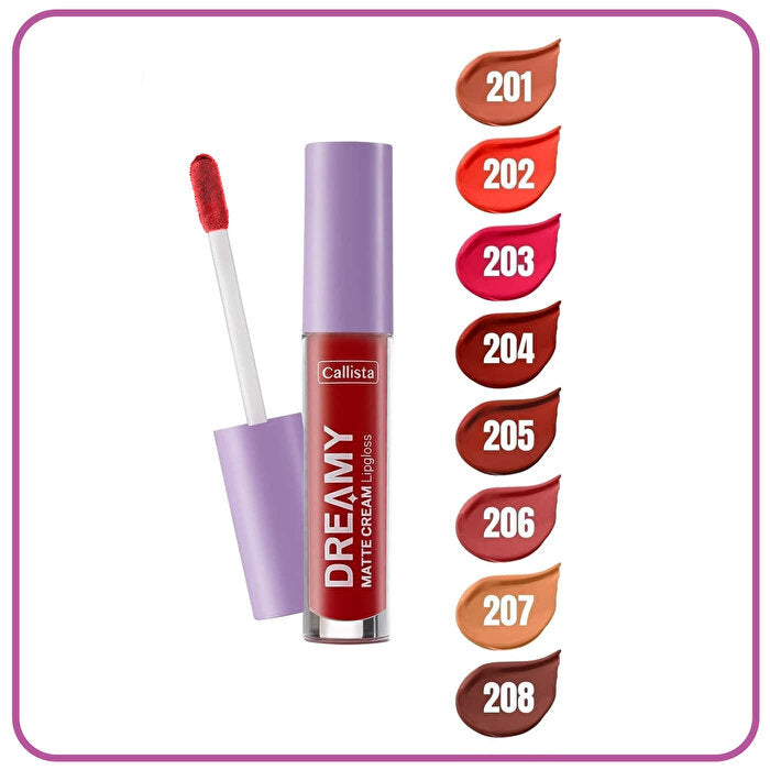 Callista Dreamy Matte Cream Lipgloss No:204 Red - 1 Piece | Hydrating Formula