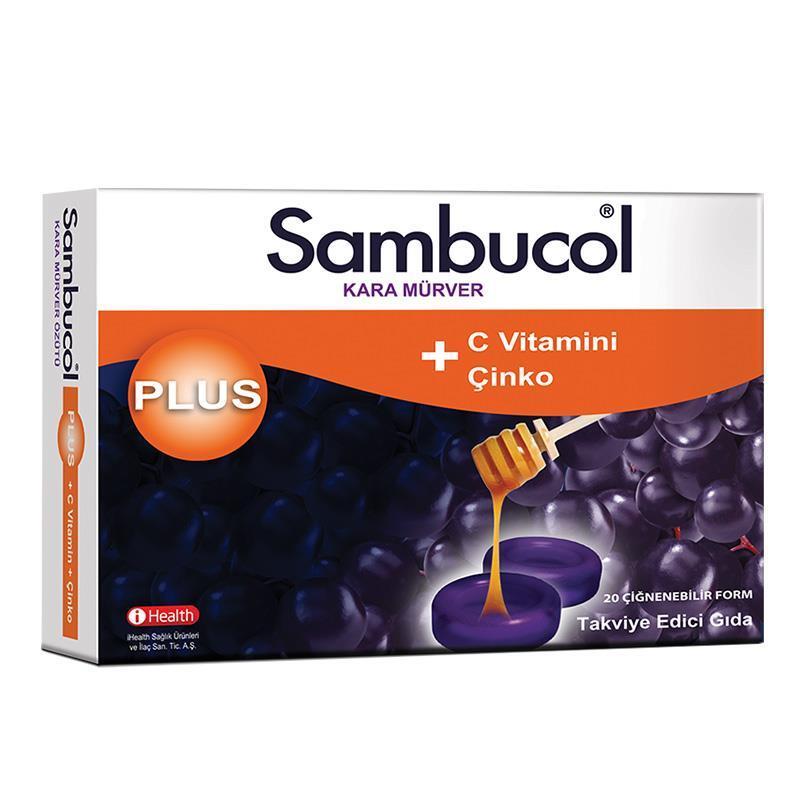 Sambucol Plus Black Elderberry Dietary Supplement with Vitamin C & Zinc - Boosts Immune System Support - 20 Tablets - image 2