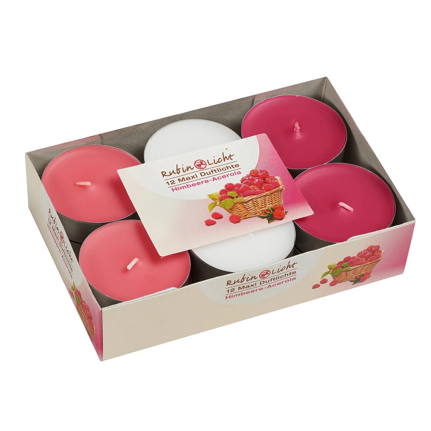Rubin Licht Raspberry &amp; Acerola Maxi Scented Tealights 12-Pack