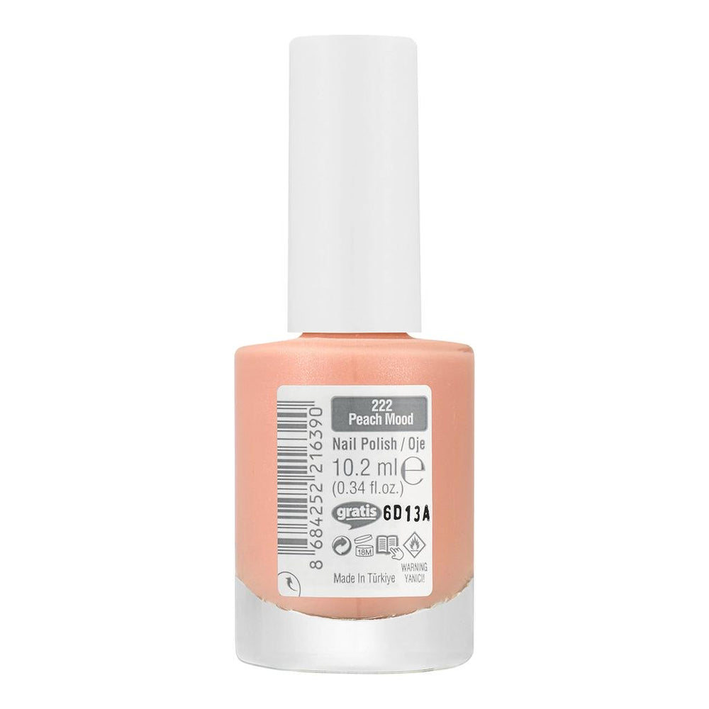Beaulis Aura Nail Polish 222 Peach Mood High-Shine Finish 12ml