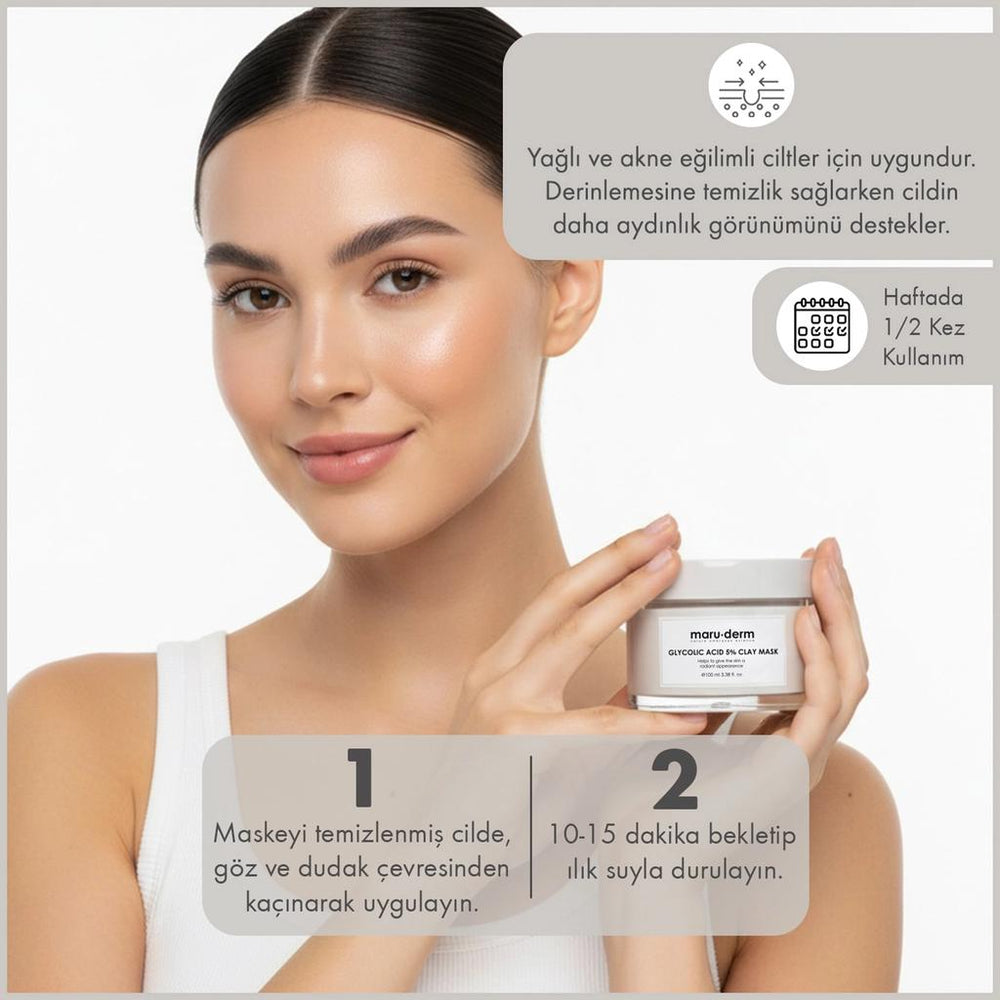 Maruderm Glycolic Acid Clay Mask for Clear Skin 100 ml
