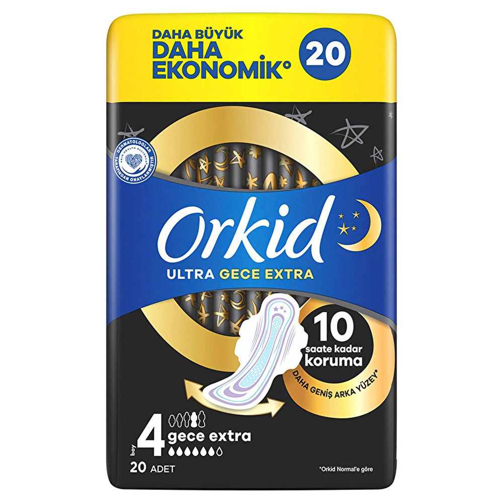 Orkid Ultra Gece Ekstra Overnight Hygienic Pads for Women - Extra Absorbency, 20 Count - view 3