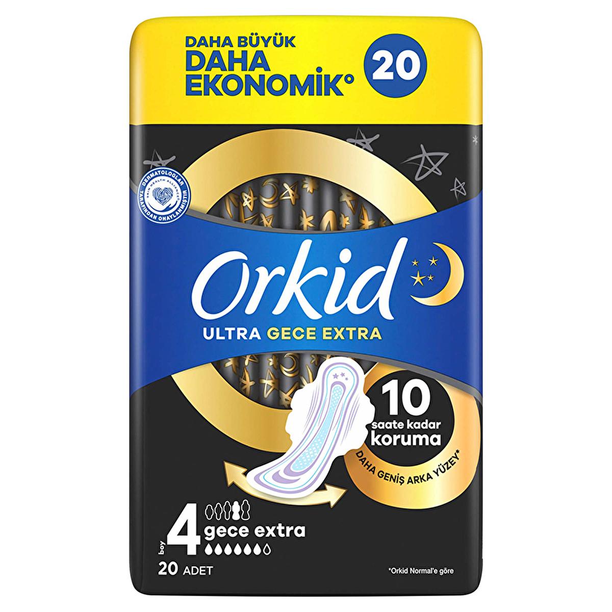 Orkid Ultra Gece Ekstra Overnight Hygienic Pads for Women - Extra Absorbency, 20 Count Orkid Ultra Gece Ekstra Overnight Hygienic Pads overnight hygienic pads, menstrual hygiene products, extra absorbency pads, Orkid Ultra Gece Ekstra, hygienic pads for heavy flow, women's health, menstrual protection, feminine hygiene, sanitary products, comfort during menstruation, hygiene during menstrual cycle
