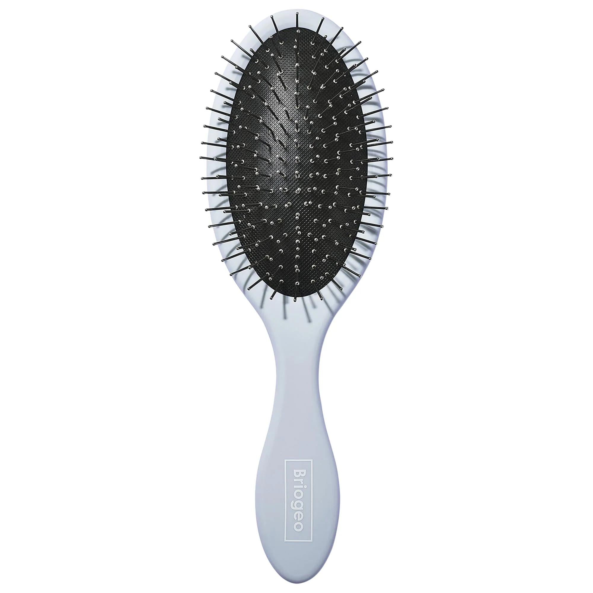 Detangle + Massage: Metal Tip Paddle Brush - Scalp Stimulation, Gentle Detangling for All Hair Types Detangling Paddle Brush: Metal Tip for Scalp Massage & Hair Health detangling brush, metal tip paddle brush, scalp massage brush, hair detangler brush, carbon steel hair brush, paddle brush for all hair types, detangling brush for curly hair, scalp stimulation brush, metal bristle hair brush, hair brush, hair care, hair health, scalp health, detangling, massage, paddle brush, metal tip, carbon steel, all hai