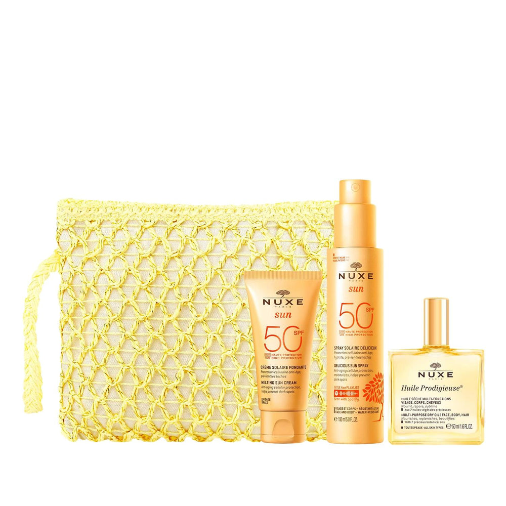 Nuxe Sun Silky Summer Routine SPF Face, Body Cream & Dry Oil Trio