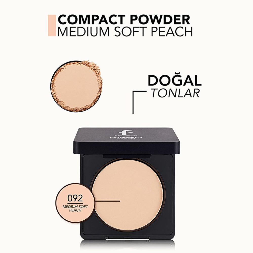 Flormar Compact Powder Pudra 092 Medium Soft Peach - Matte Finish, High Coverage Makeup for Natural Look - view 4