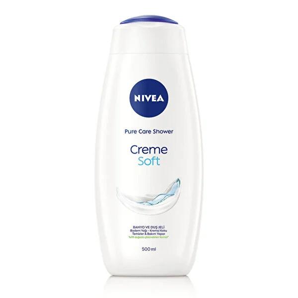 Nivea Moisturizing Shower Gel Creme Soft 500ml - Soft Skin Shower Care, Biodegradable, Dermatologically Approved Nivea Creme Soft Shower Gel - Moisturizing & Biodegradable Moisturizing Shower Gel, Nivea Shower Gel, Biodegradable Shower Products, Dermatologically Approved Cosmetics, Soft Skin Shower Care, Shower Care, Moisturizing Body Wash, Sensitive Skin Products, Eco Friendly Cosmetics, Natural Ingredients, Pro-vitamin, Almond Oil, Body Care, Skincare, Nivea Creme Soft, Shower Routine, Hydrating Shower Ge