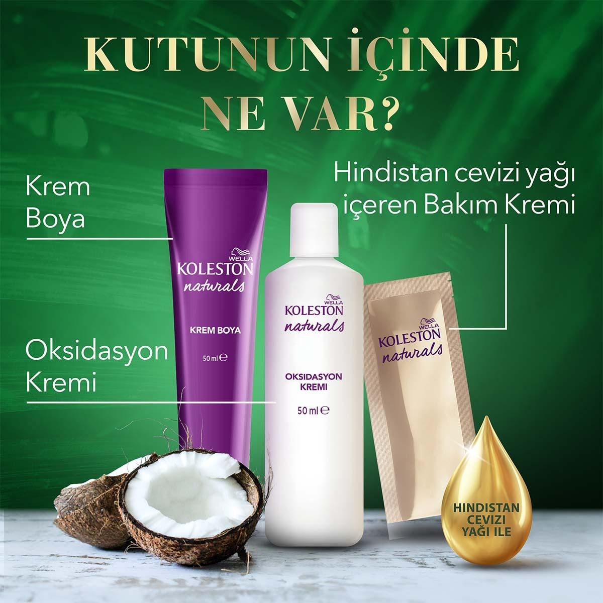 Wella Koleston Naturals Permanent Hair Dye with Coconut Oil - 6/73 Ayışığı Kahvesi Wella Koleston Naturals Hair Dye 6/73 - Nourishing Permanent Color Hair dye, Wella Koleston Naturals, Permanent hair color, Nourishing hair dye, Coconut oil hair dye, Hair coloring, Long-lasting hair color, Hair care, Beauty products