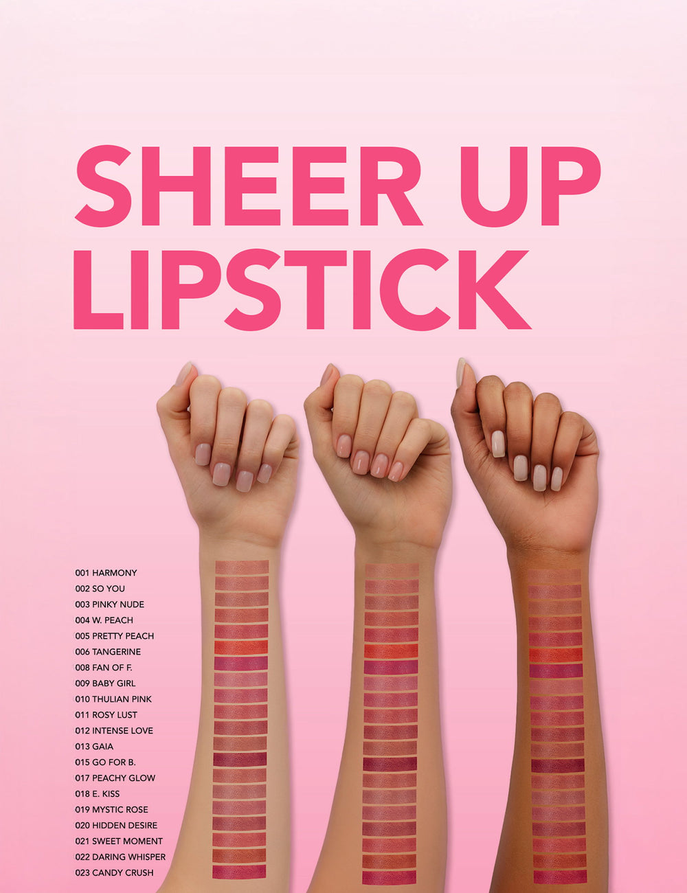Flormar Sheer Up Moisturizing Lipstick Glossy Finish 3g