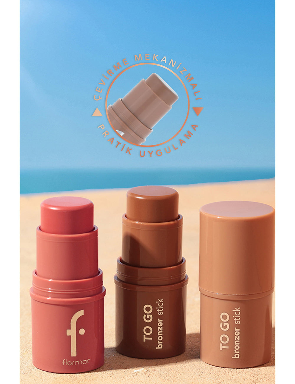 Flormar To Go Natural Finish Hydrating Creamy Stick Bronzer 5g