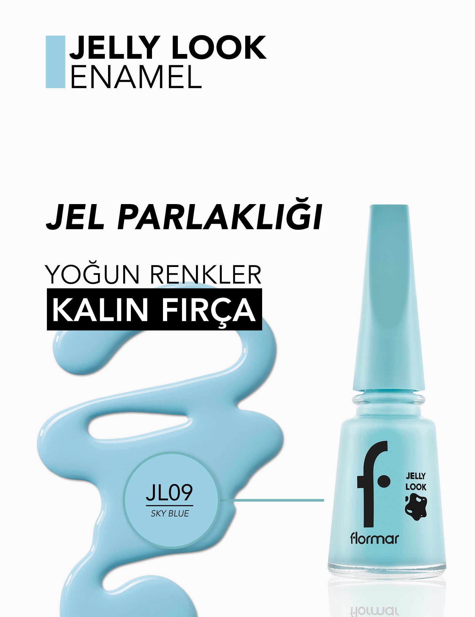 Flormar Jelly Look Gel-Shine Nail Polish JL09 Sky Blue