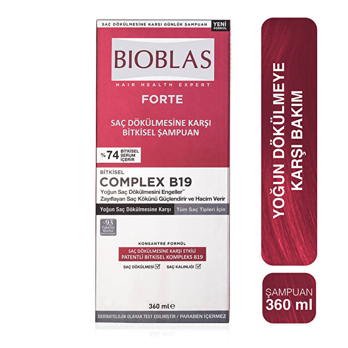 Bioblas Forte Shampoo 360ml - Intensive Hair Loss Treatment | Herbal Complex - view 2