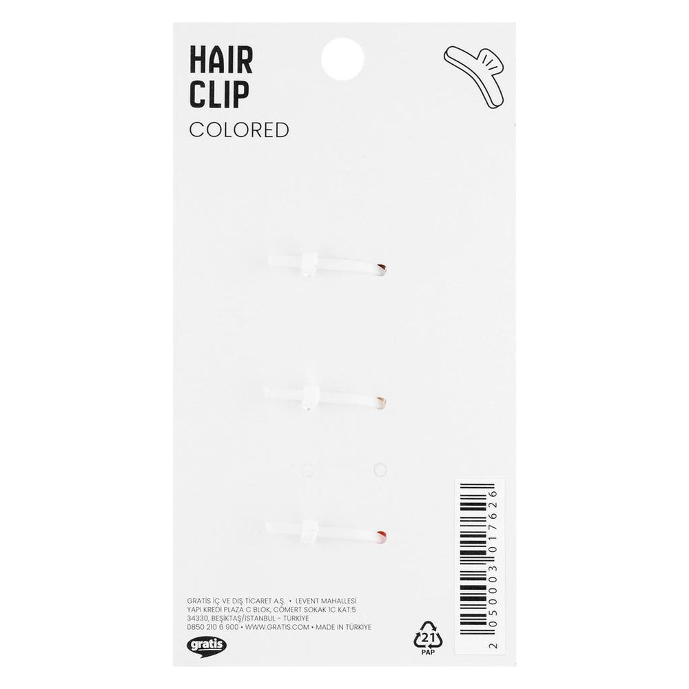 Eklips Marble Hair Clip Set Brown Tones 3 Pieces