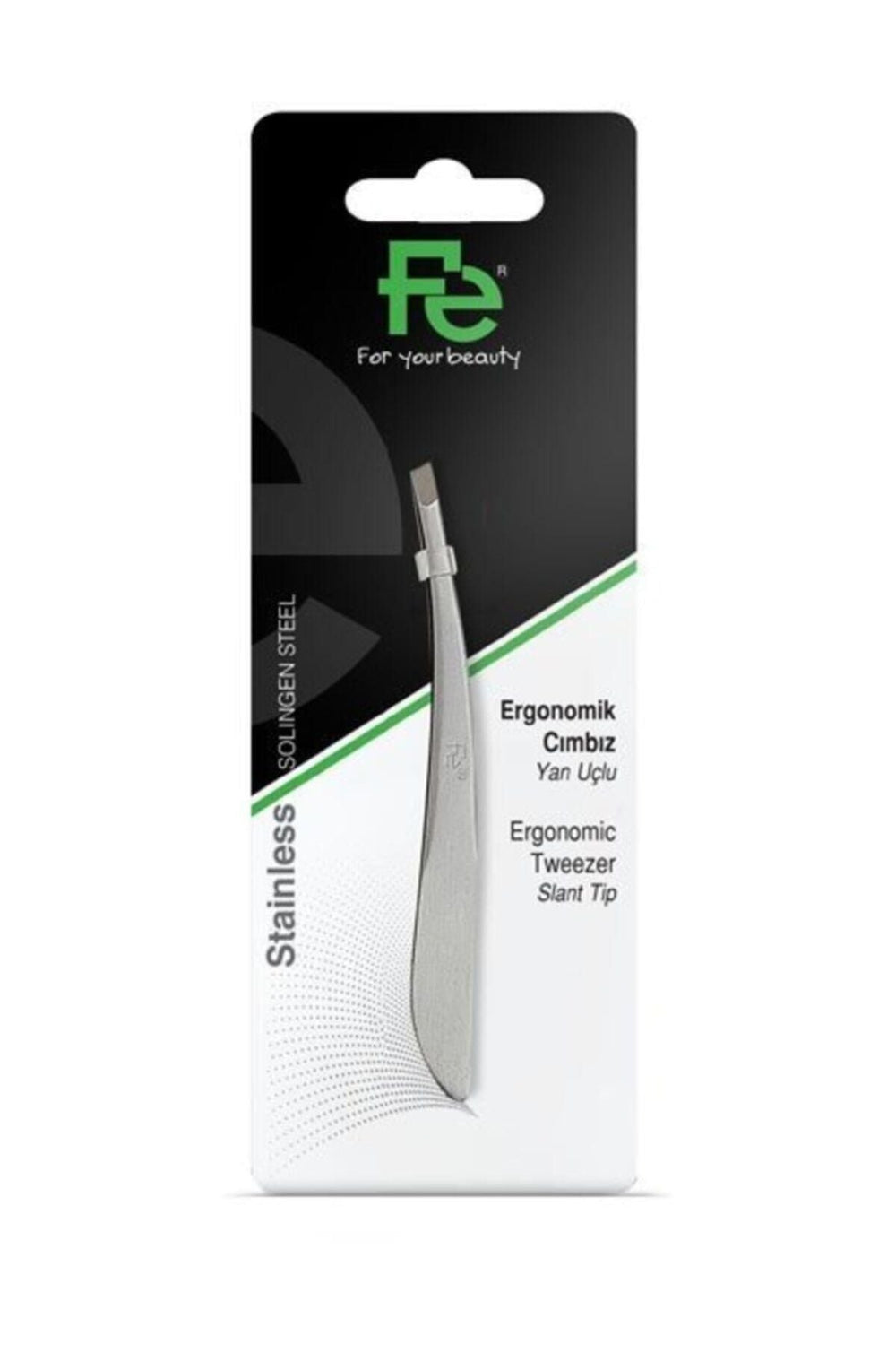 Fe Ergonomic Slant Tip Tweezers for Precise Grooming