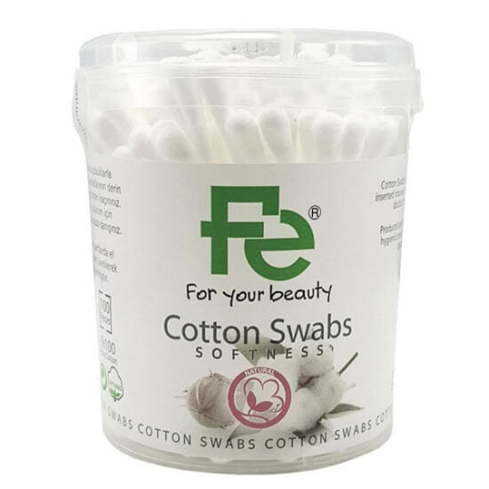 Fe 100% Pure Cotton Swabs Soft & Gentle Daily Care 100 Count