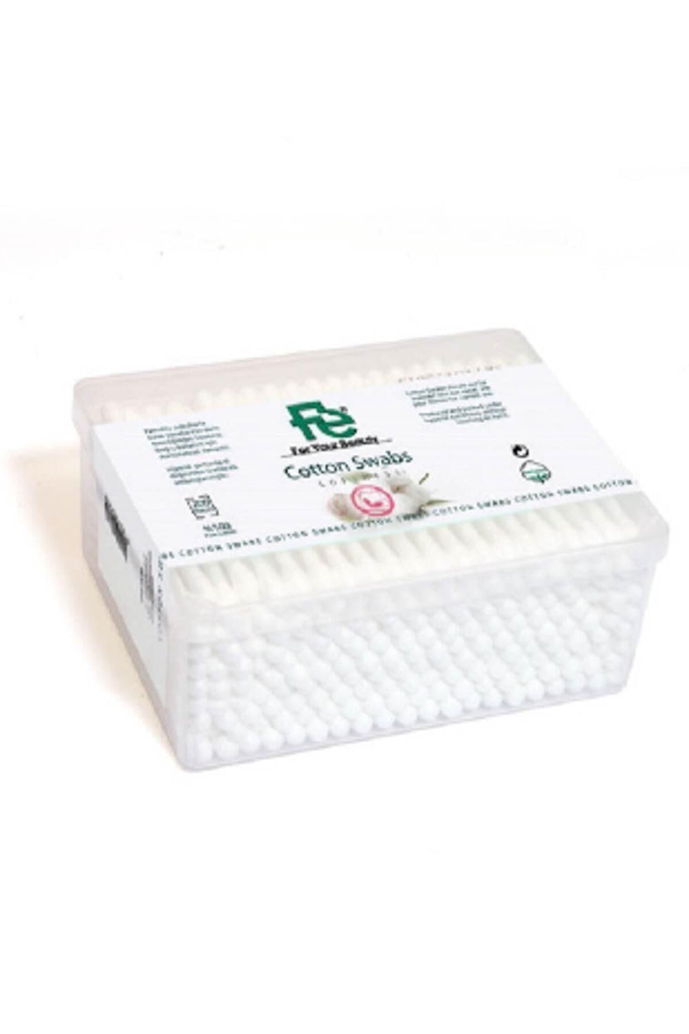 Fe Cotton Swabs with Natural Cotton Tips 200 Count