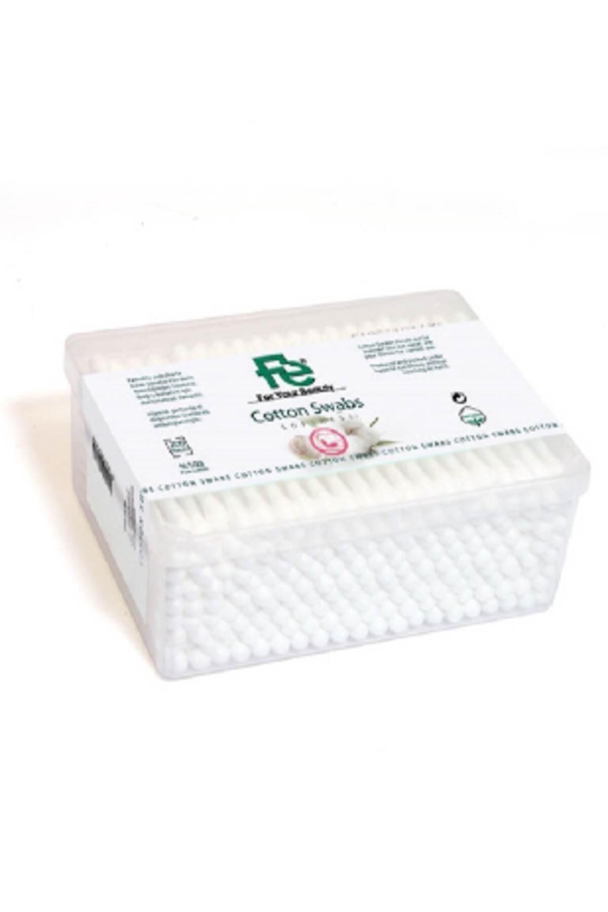 Fe Cotton Swabs with Natural Cotton Tips 200 Count