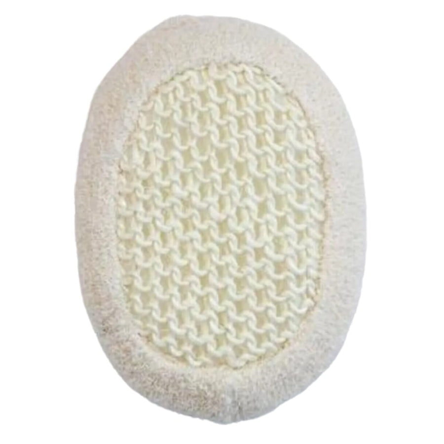 Fe Poly-Cotton Oval Bath Sponge Soft Exfoliating Loofah 1 pc