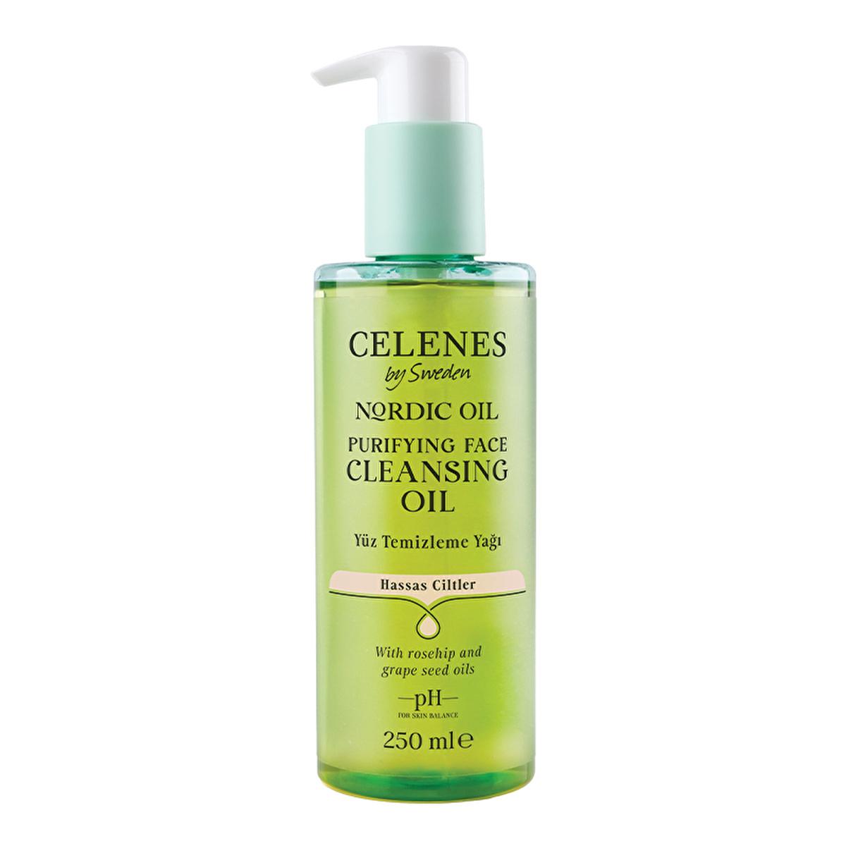 celenes-nordic-oil-cleansing-face-oil, celenes-face-cleanser-bottle, application-of-celene-oil-cleanser Celenes Nordic Oil Cleansing Face Oil for Sensitive Skin - Gentle Makeup Remover | 250 ml Celenes Nordic Oil Cleanser for Sensitive Skin - 250ml celenes, face-cleanser, sensitive-skin, cleansing-oil, makeup-remover, natural-oils, skin-care, moisturizing, beauty, ai-generated