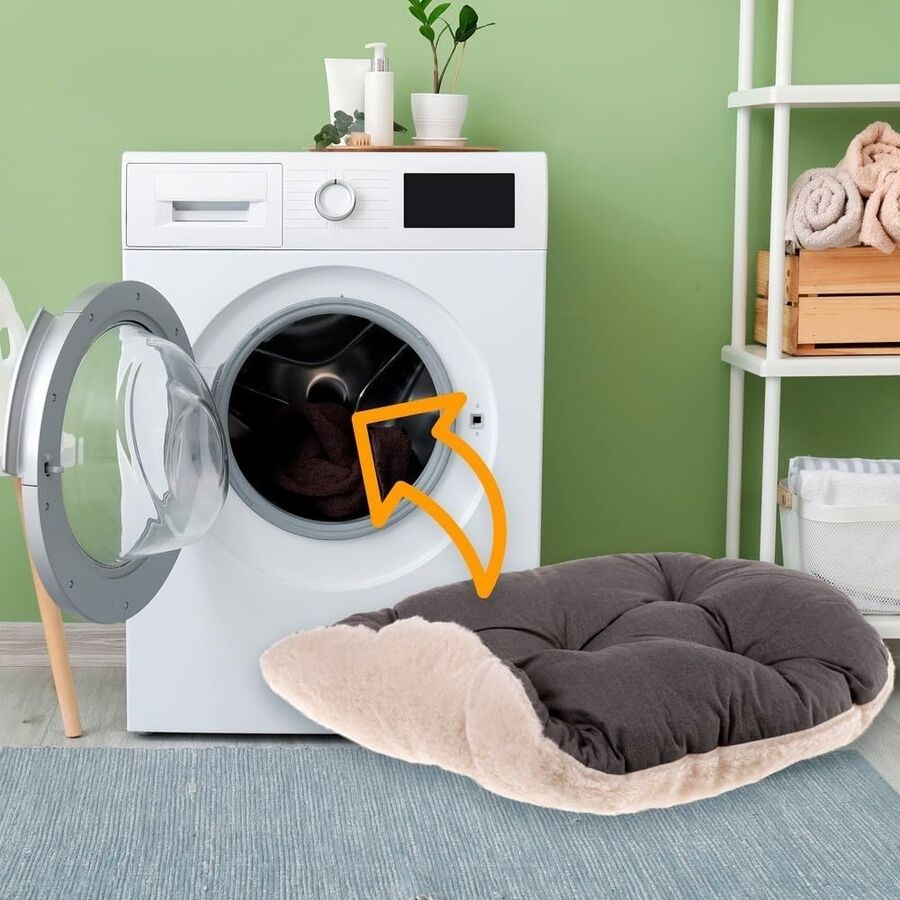 Ferplast 55 4 Relax Brown & Beige Plush Pet Bed