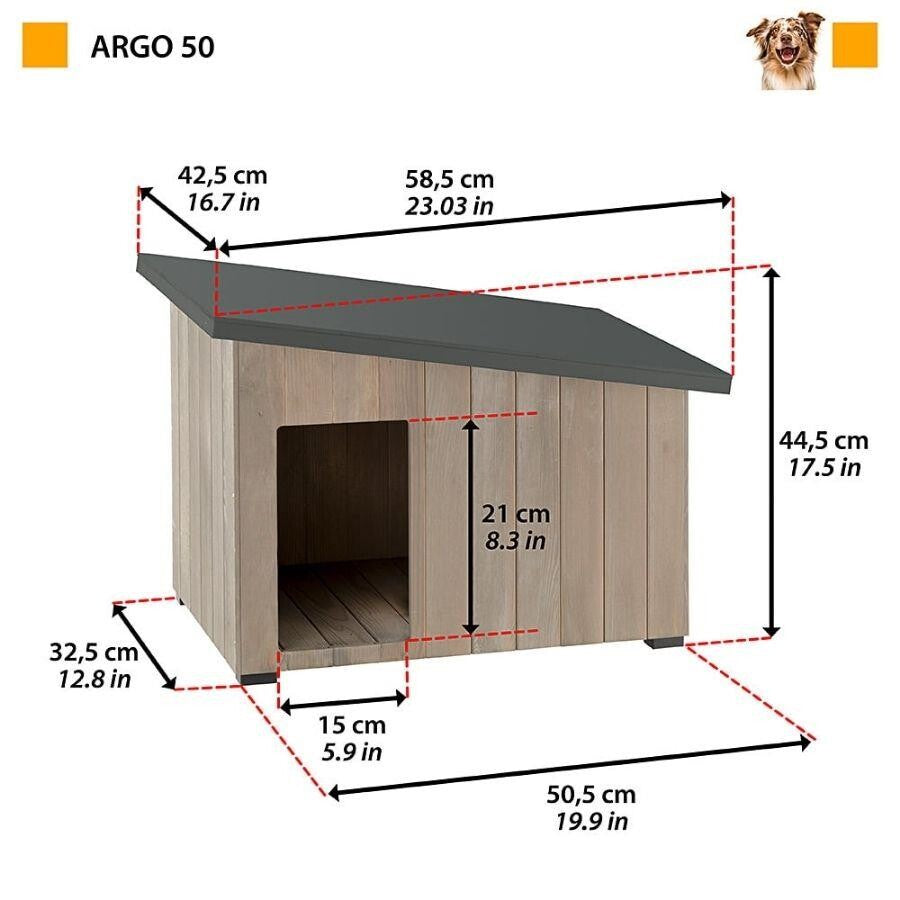 Ferplast Argo 50 Wooden Outdoor Dog and Cat Kennel 50cm