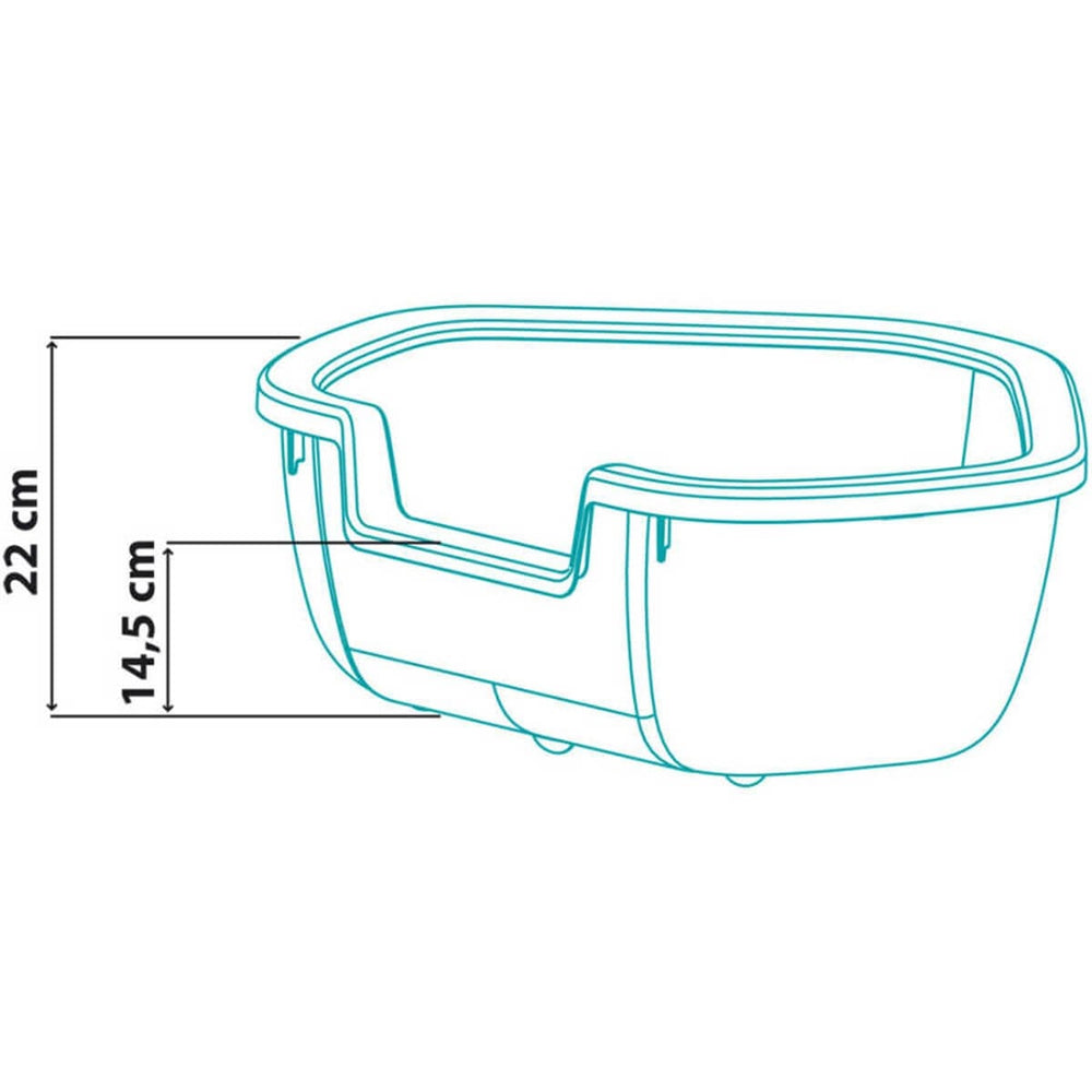 Ferplast Dama Corner Cat Litter Box - Space-Saving Open Design, 57.5 x 51.5 cm