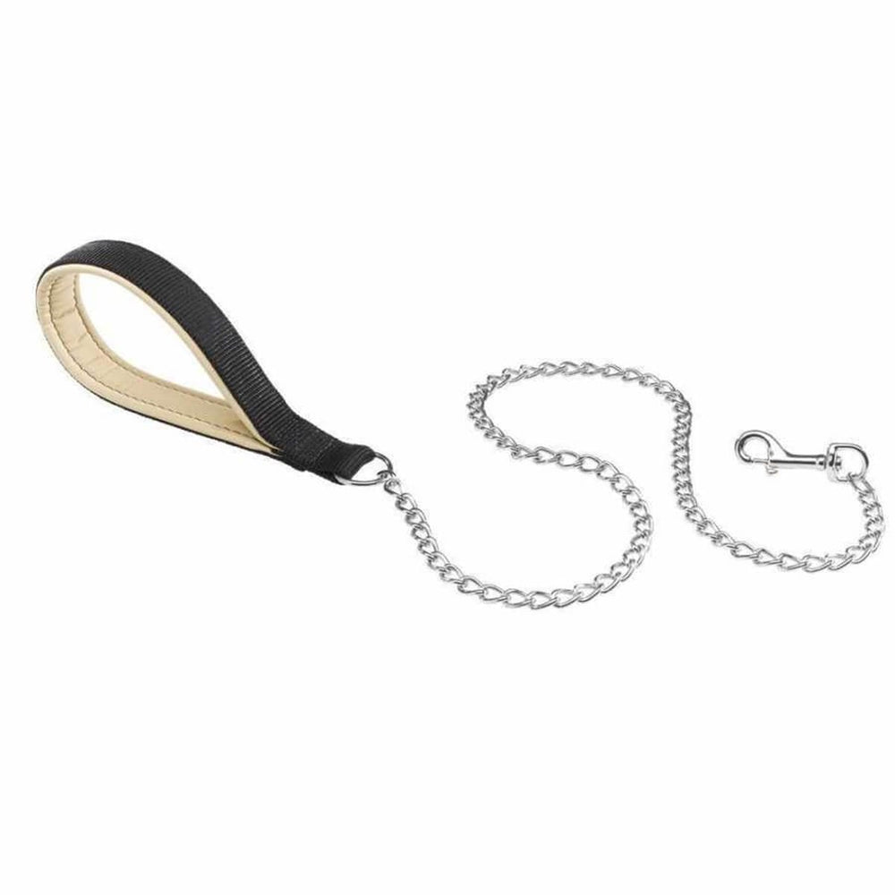Ferplast Daytona Chrome Metal Chain Dog Leash with Padded Handle, 100 cm Black