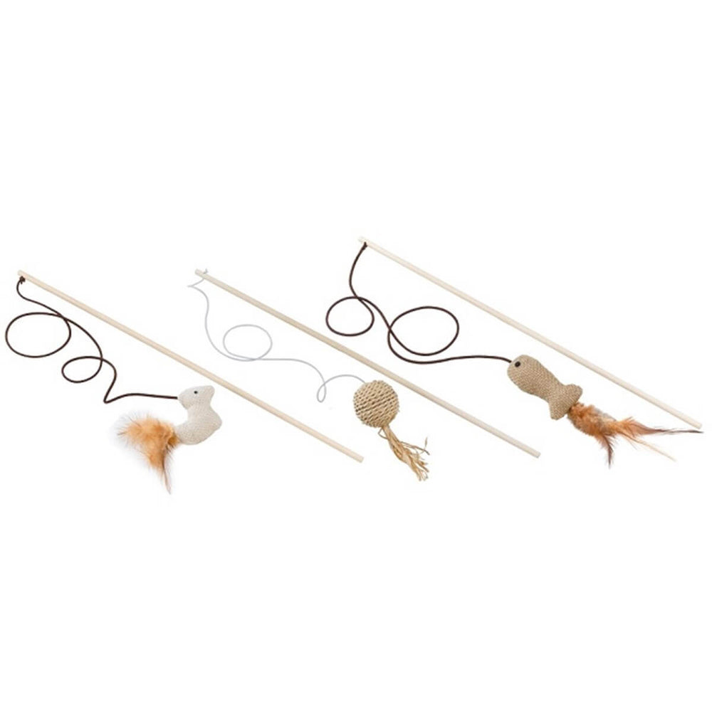 Ferplast Natural Cat Teaser Wand for Interactive Play 1 Count