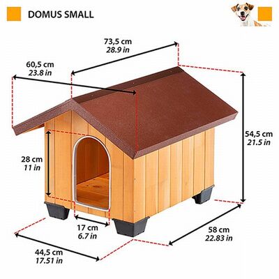 Ferplast Domus Wooden Dog Kennel Weatherproof Small