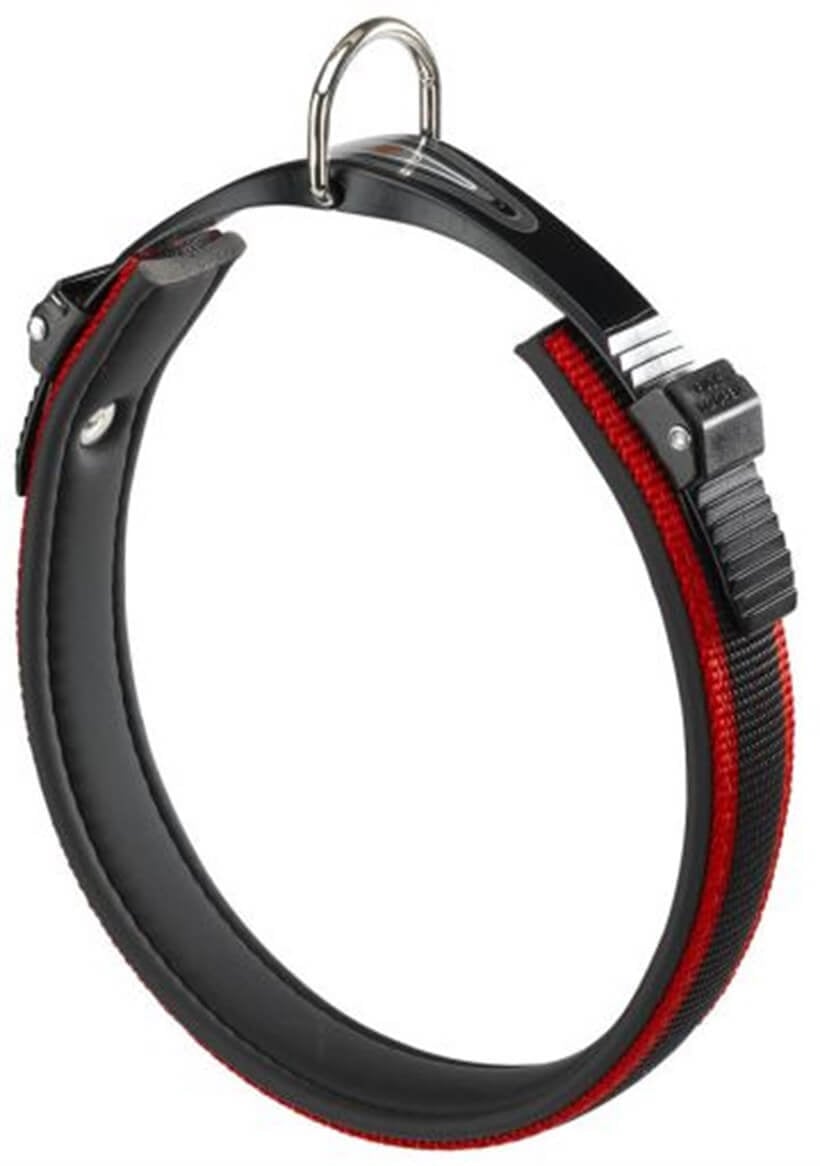 Ferplast Ergocomfort Dog Collar C15/33 Red Black, Adjustable 15mm
