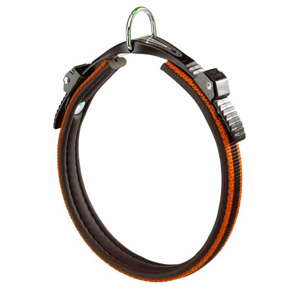 Ferplast Ergocomfort Tattoo Dog Collar 15/33 Black-Orange, Adjustable Micro-Lock