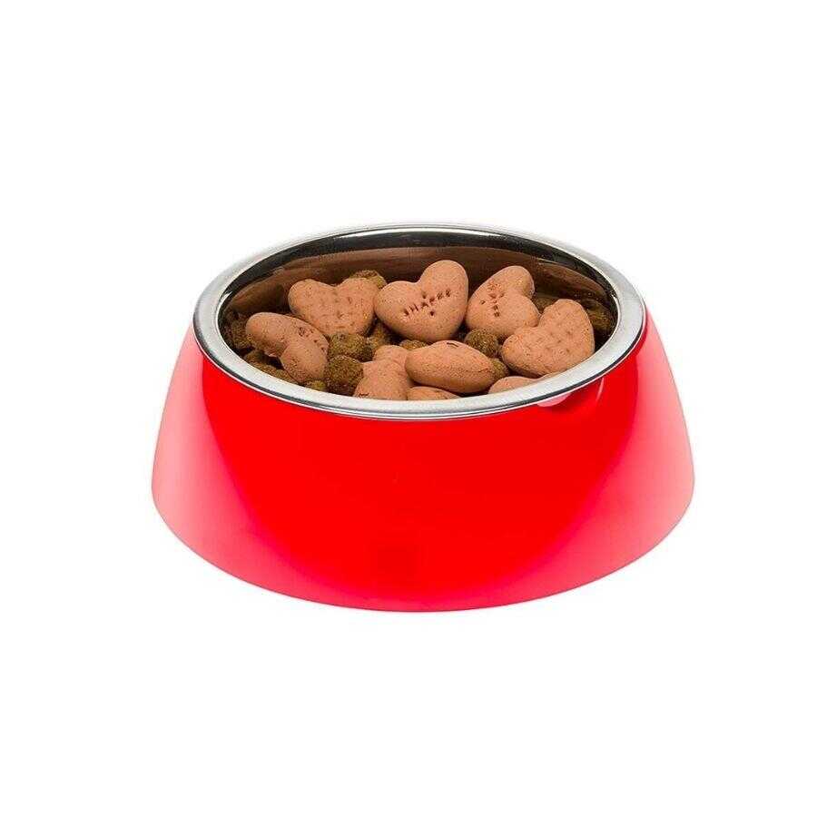Ferplast Jolie Steel Pet Bowl Non-Slip Red 850 ml