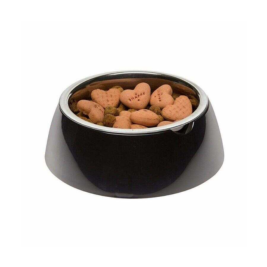 Ferplast Jolie Stainless Steel Pet Bowl Non-Slip Black 850 ml