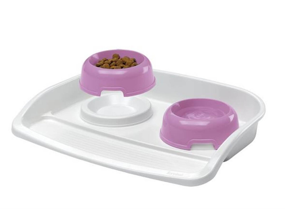 Ferplast Maxi Lindo Double Pet Bowl with Spill Tray 0.5L x 2