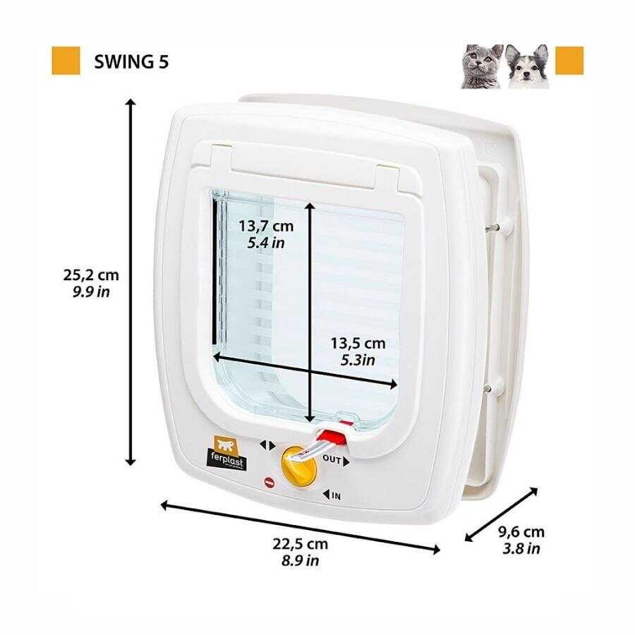 Ferplast Swing 5 Brown Pet Door with 4-Way Locking 13.5x13.7 cm