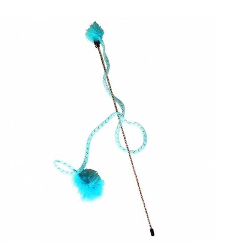 Ferplast Glittery Feather Cat Wand Toy for Interactive Play