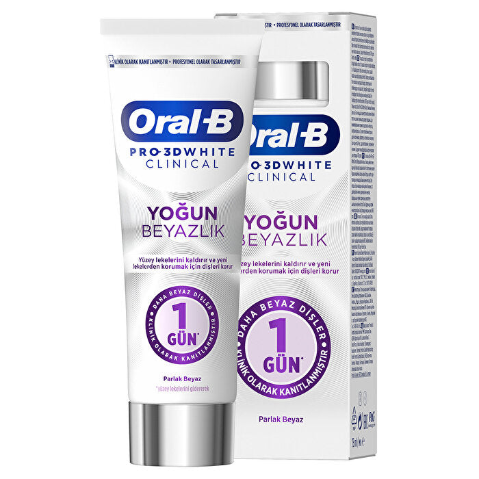 Oral-B Pro 3D White Clinical Intensive Whitening Toothpaste 75ml | Brightens Teeth