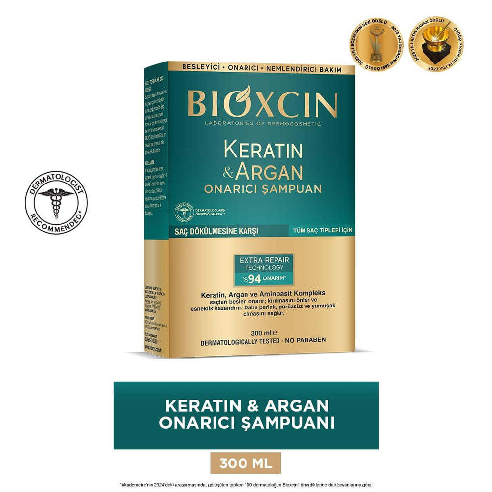 Bioxcin Keratin & Argan Repair Shampoo for Damaged Hair - Nourishing, Hypoallergenic, Paraben-Free - view 5