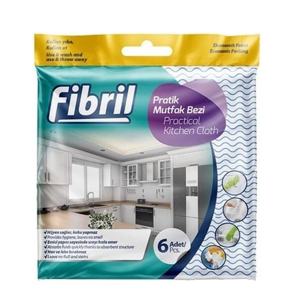 Fibril Practical Kitchen Cleaning Cloths 6-Pack