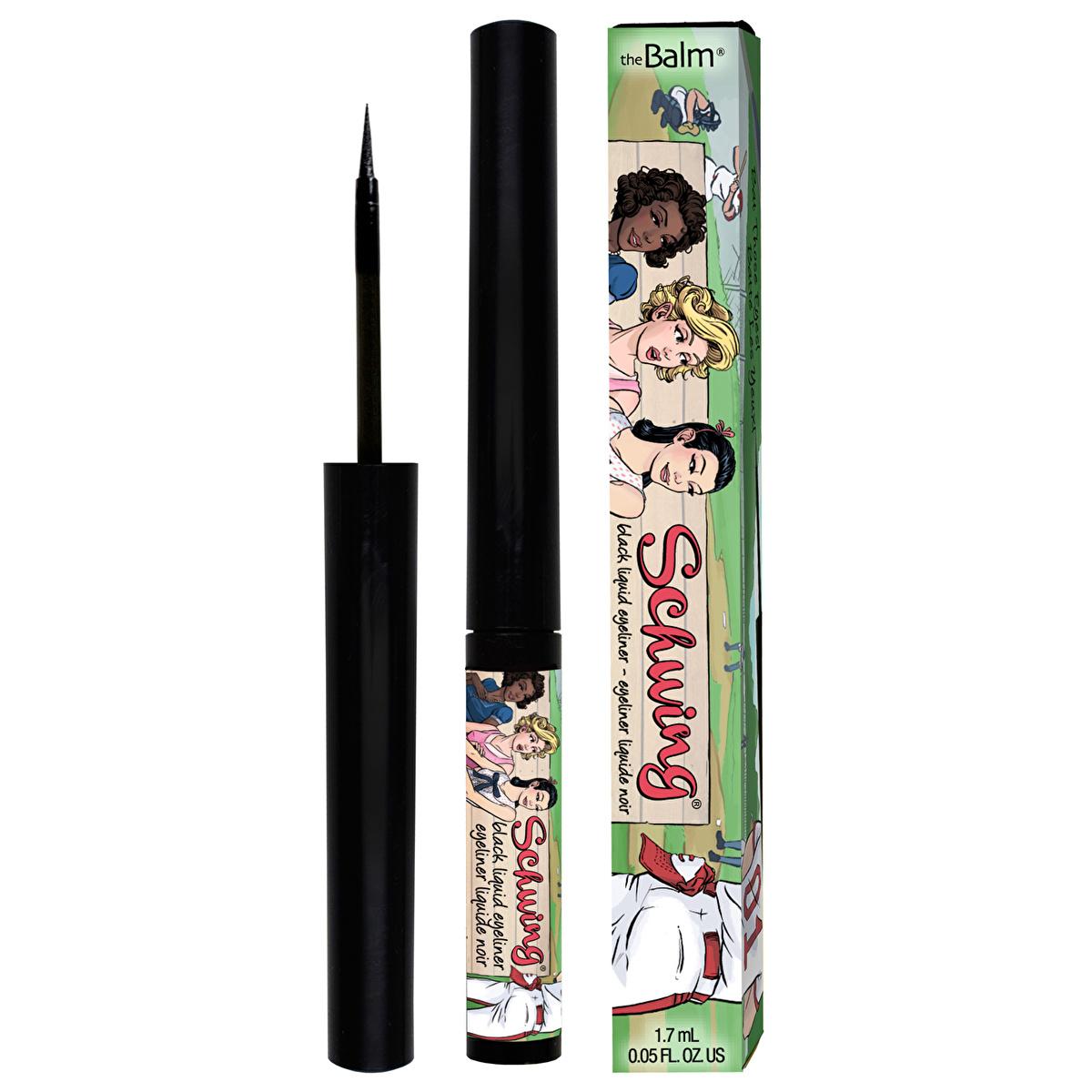 thebalm schwing eyeliner black, thebalm eyeliner applicator tip, thebalm schwing eyeliner swatch theBalm Schwing Eyeliner - Deep Black Color for Makeup Enthusiasts and Professionals | 0.1 fl. oz. theBalm Schwing Eyeliner Black thebalm, eyeliner, black-eyeliner, makeup, beauty, long-lasting, matte-finish, intense-color, makeup-enthusiasts, ai-generated