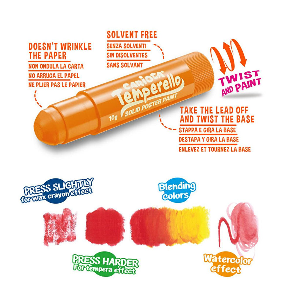 Carioca Fosforlu Temperello Stick Boyama Kalemi Set - 6 Adet, Vibrant Coloring Tools for Kids - view 2