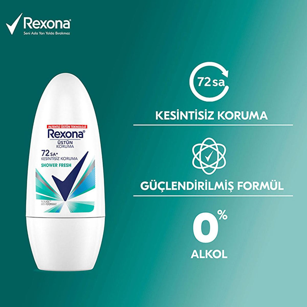 Rexona Shower Fresh Roll-On Deodorant - 72 Hour Odor & Wetness Protection for Women | Long Lasting Antiperspirant Rexona Shower Fresh Roll-On: 72-Hour Deodorant Protection roll on deodorant, 72 hour deodorant, shower fresh deodorant, womens deodorant, long lasting deodorant, odor protection, wetness protection, antiperspirant deodorant, deodorant, antiperspirant, women's hygiene, body odor, sweat protection, all-day freshness, active women, hygiene, odor control, continuous protection, refreshing scent, con