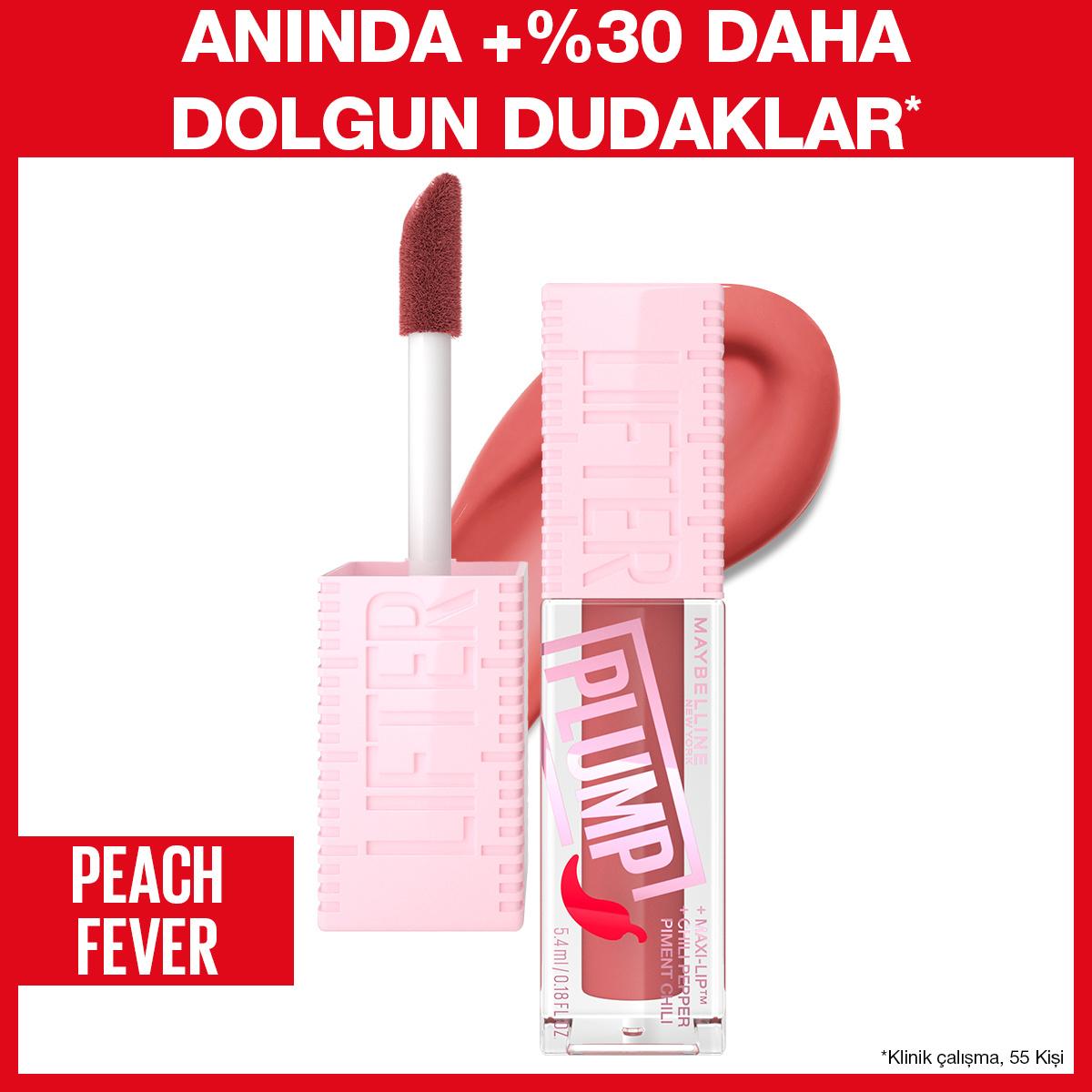 Maybelline New York Lifter Plump Lip Gloss - Instantly 30% Fuller Lips, Non-Sticky, Long-Lasting Plumping Effect Maybelline Lifter Plump Lip Gloss - Instantly Fuller Lips Lip Plumper, Maybelline New York Lifter Plump, Peach Fever Lip Gloss, Non-sticky Lip Care, Long-lasting Lip Plumping, Lip Gloss, Cosmetic Lip Care, Chili Pepper Extract, Instant Plumping, Fuller Lips, Smooth Lips, Non-sticky Formula, XL Applicator, Beauty Essentials, Makeup Favourites, Lip Care Routine