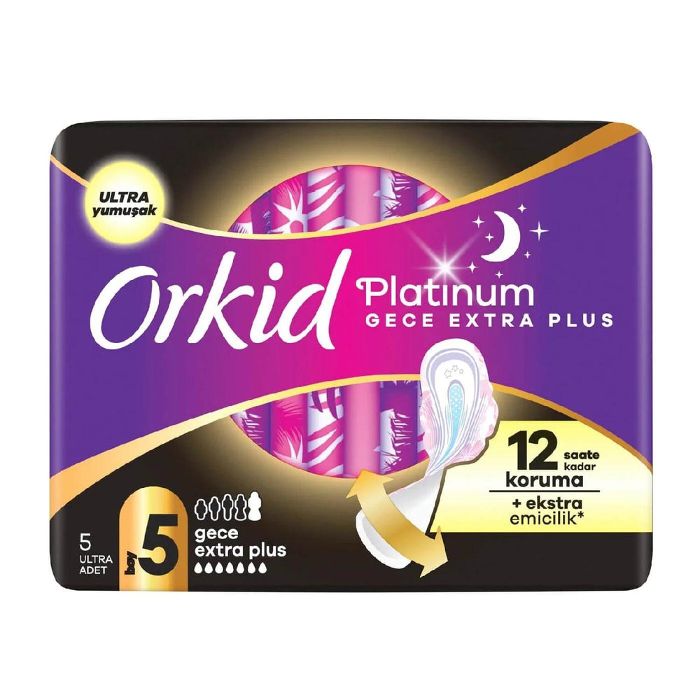 Orkid Platinum Night Extra Plus Pads for Leak Protection 6 Count