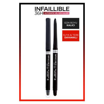 loreal-paris-infaillable-automatic-gel-eyeliner-black-1, loreal-paris-infaillable-automatic-gel-eyeliner-black-2 Loreal Paris Infaillable Automatic Gel Eyeliner - Intense Black | 0.01 oz Loreal Paris Infaillable Automatic Eyeliner - Black loreal-paris, gel-eyeliner, intense-black, smudge-proof, long-lasting, makeup, beauty, eyeliner, ai-generated, smoky-eye